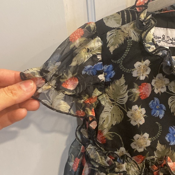 Pippa and Julie Kids' Floral Print Chiffon Dress 2t - Picture 7 of 8